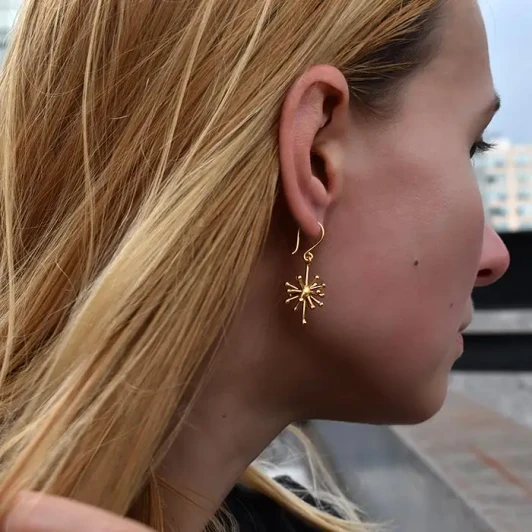 Swinging Big Bang Gold Earrings