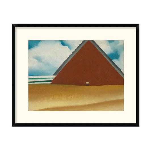 Red Barn in Wheat Field Framed Print