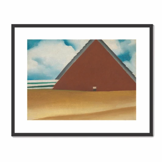 Red Barn in Wheat Field Framed Print