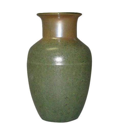 Green-Brown Art Glass Vase