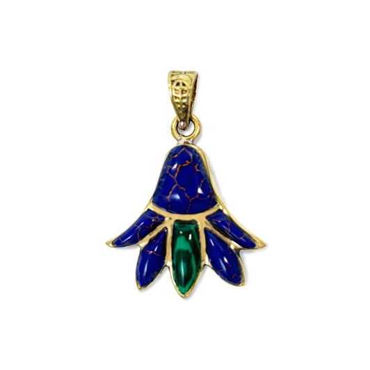 Lapis Lotus Pendant
