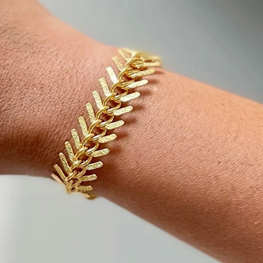 Gold Fishbone Bracelet