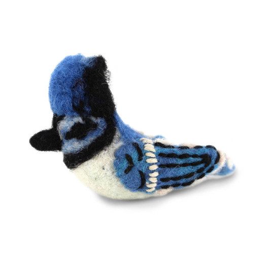 Felted Blue Jay Ornament