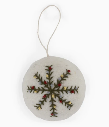White Ornament with Snowflake