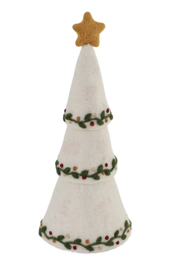 White X-mas Tree with Embroidery