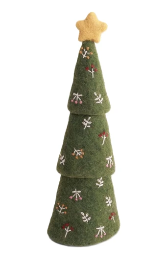 Green X-mas Tree with Embroidery