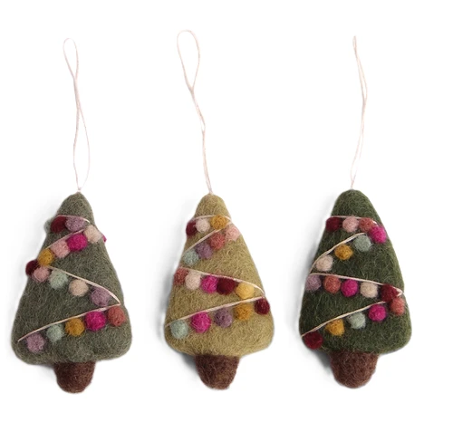 Mini X-mas Trees Ornaments - Set of 3