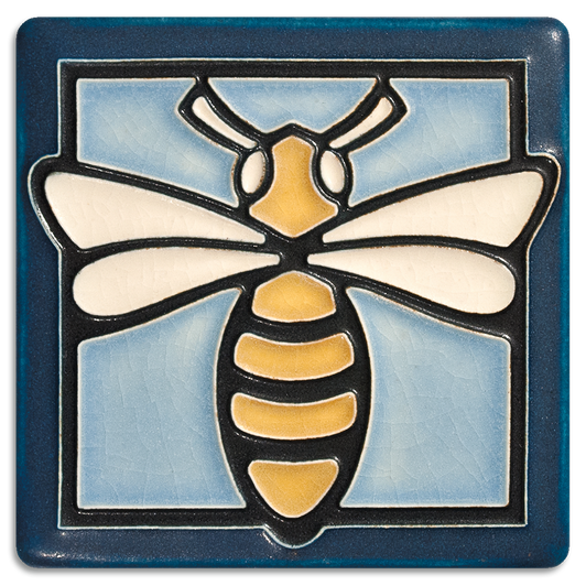 Motawi Tileworks Bee Tile Light Blue 4x4