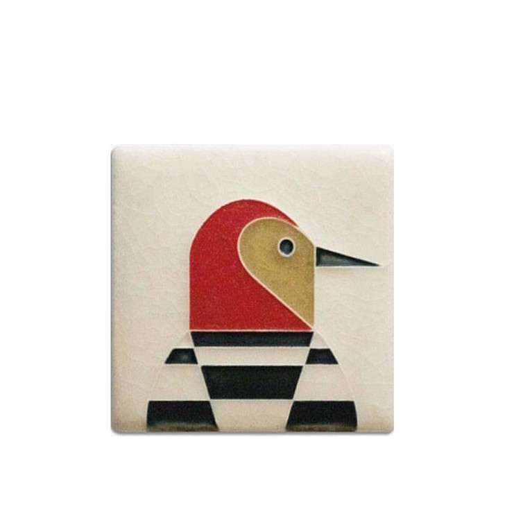 Woodpecker, Charley Harper Motawi Tile 3x3