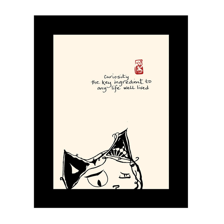 Haiku Cats Matted Print: Curiosity