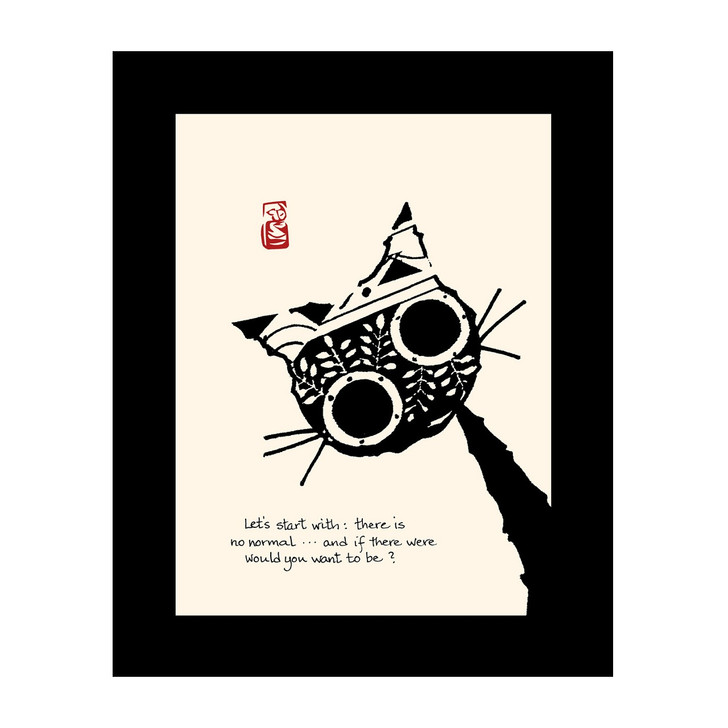 Haiku Cats Matted Print: No Normal