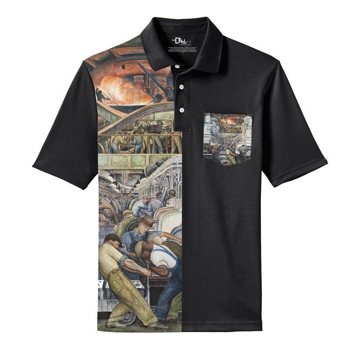 Detroit Industry North Wall, Rivera Panel Polo Shirt - Detroit