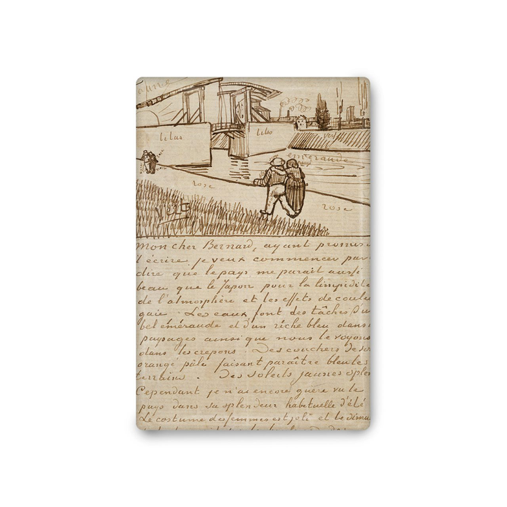 Letter to Emile Bernard, The Langolis Bridge, Van Gogh Magnet 