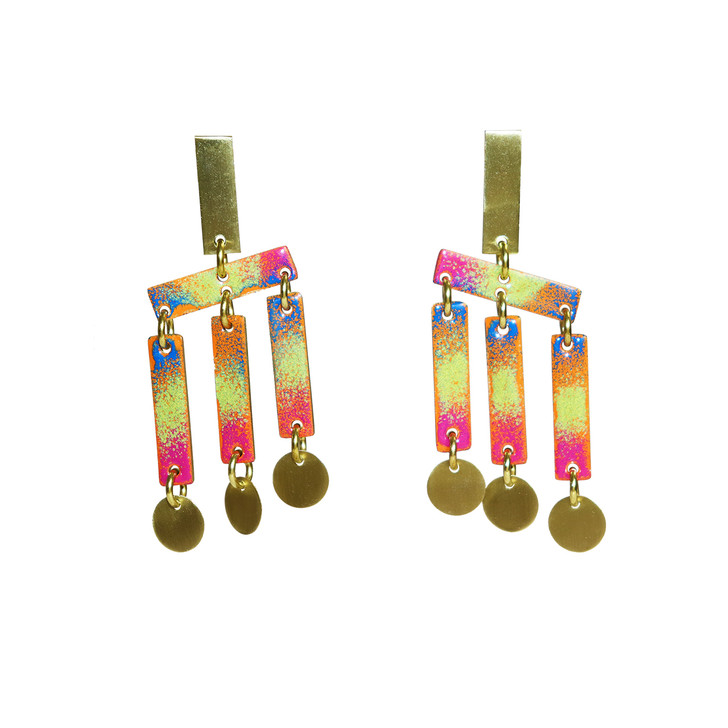 Dancing Brass Sticks Trip Earrings