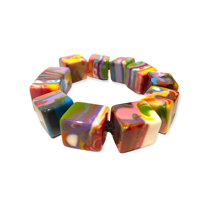 Mixed Resin Cube Bracelet