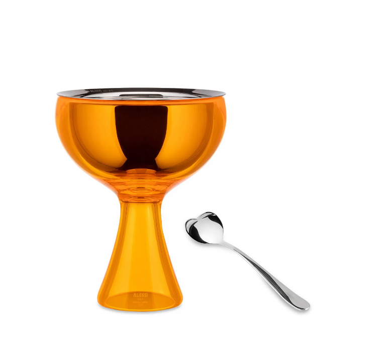 Orange Ice Cream Bowl with Spoon