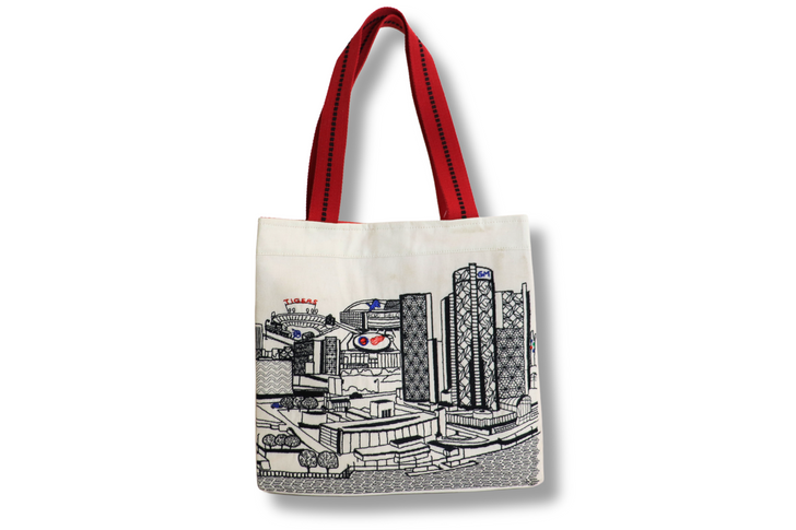 Detroit Skyline Small Tote Bag, Daytime