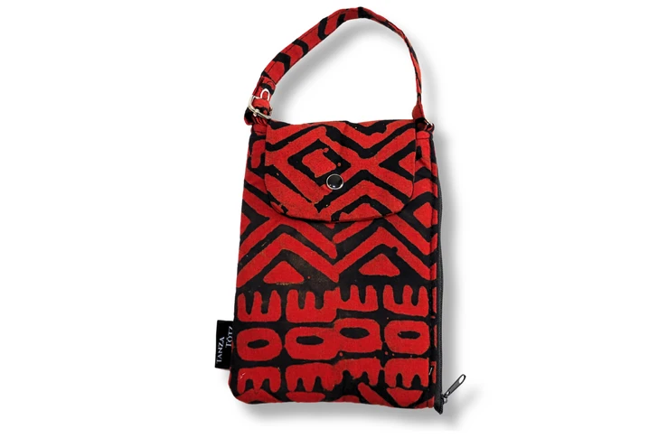 Red Batik Tanza Totz Cellphone Bag