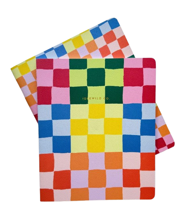 Rainbow Check Notebook Duo