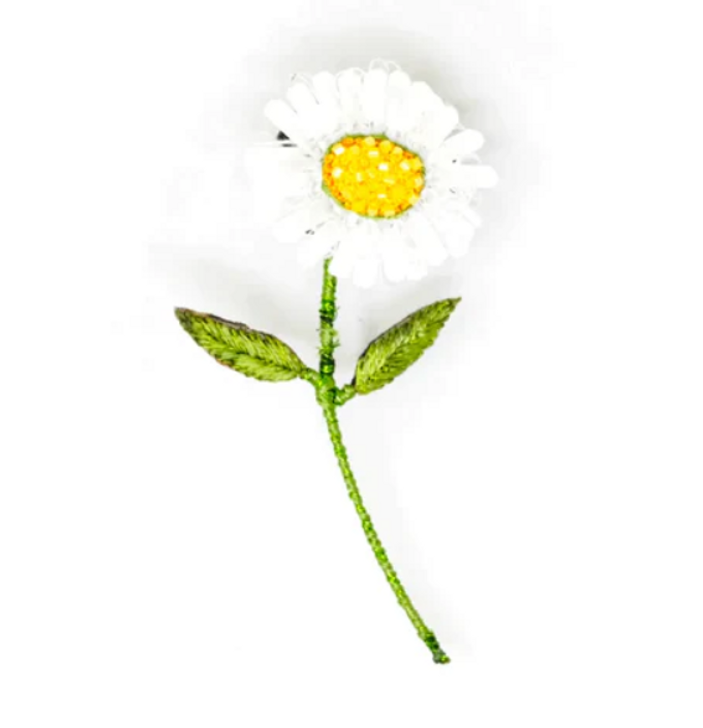 White Daisy Brooch