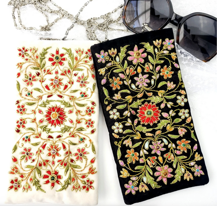 Black & Red Velvet Phone Bag