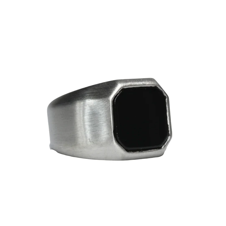 Men's Onyx Inlay Octagon Ring, Size 11