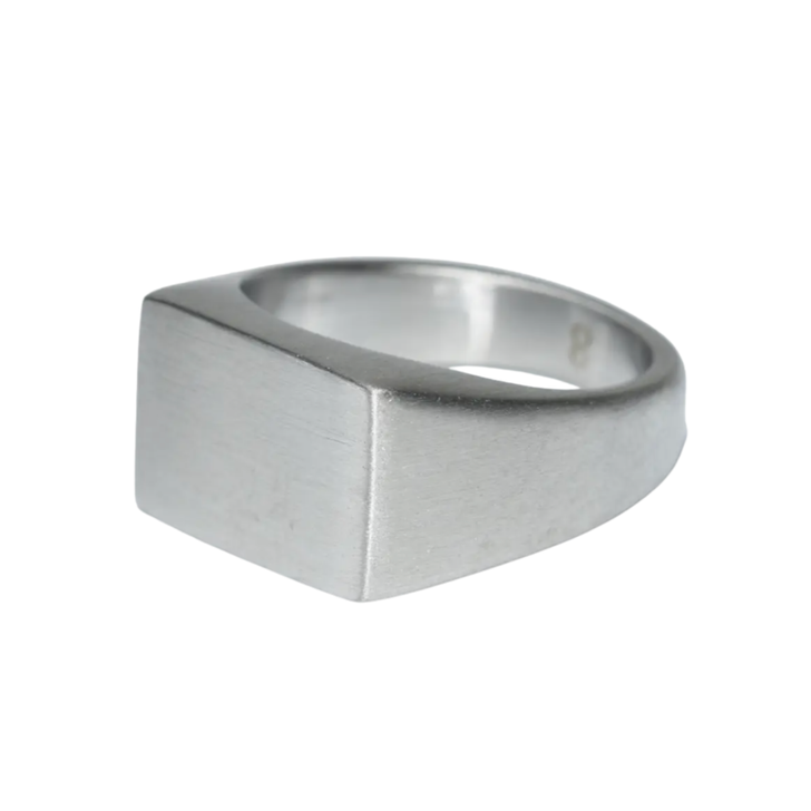 Men's Steel Flat Top Ring, Size 11