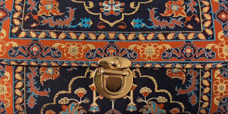 Turkish Rug Crossbody Bag Orange/Blue