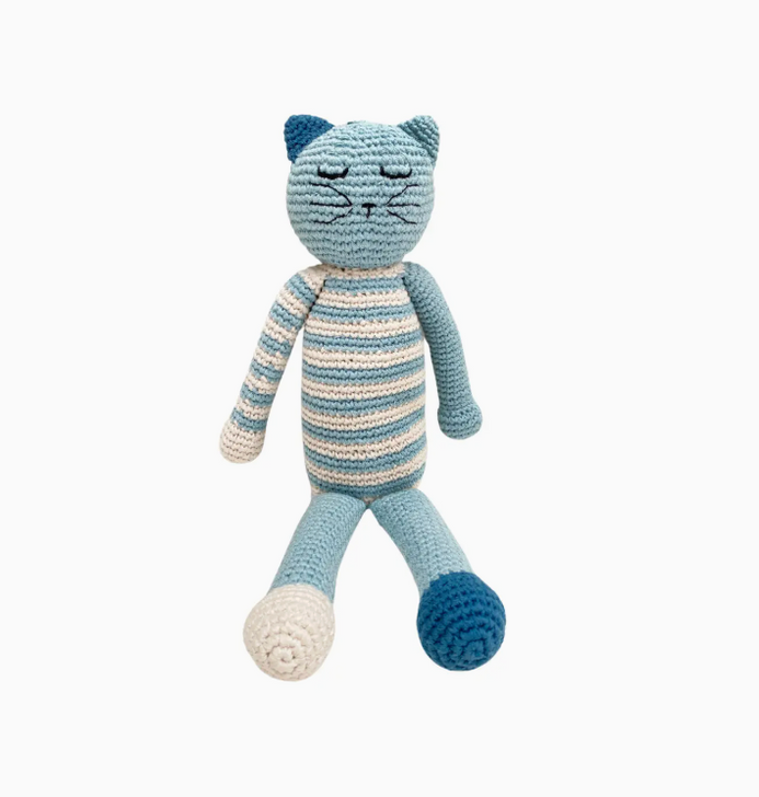 Sleeping Kitten Plush - Blue