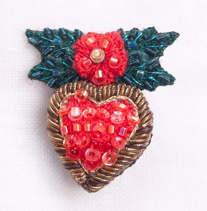 Hollly Heart Brooch