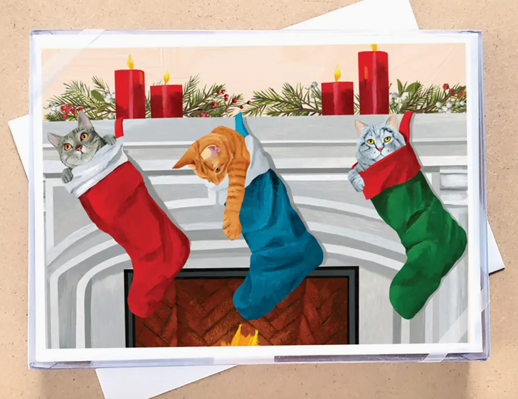 Stocking Cats Boxed Cards