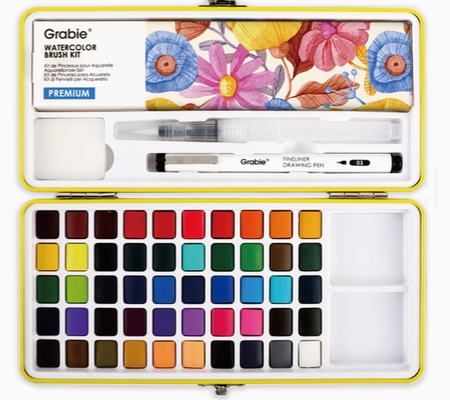 Watercolor Set of 50 w/Brushes