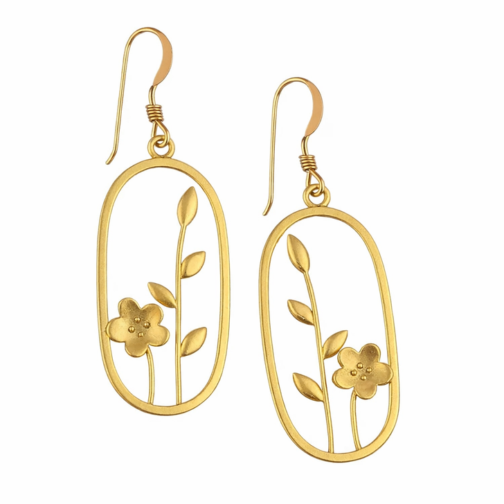 Gold Matte Garden Earrings