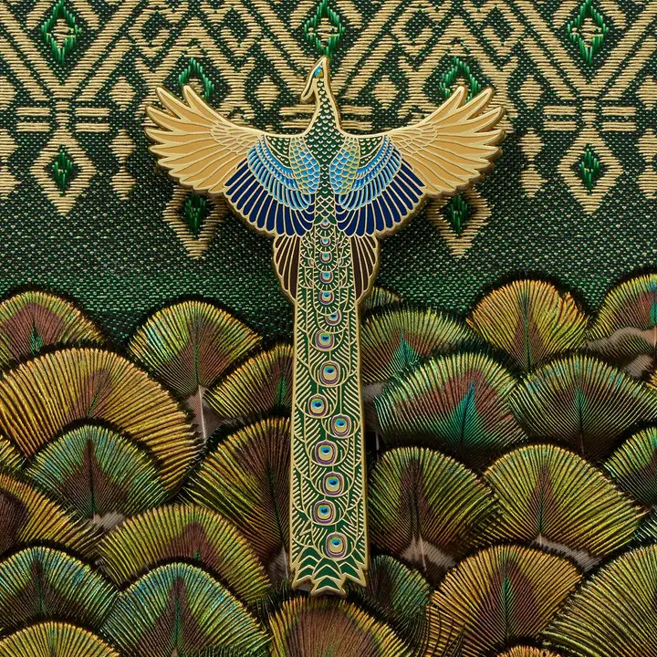 Green Peafowl Pin