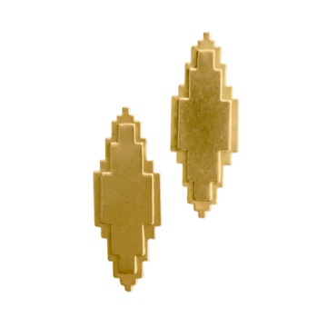 Brass Art Deco Post Earrings