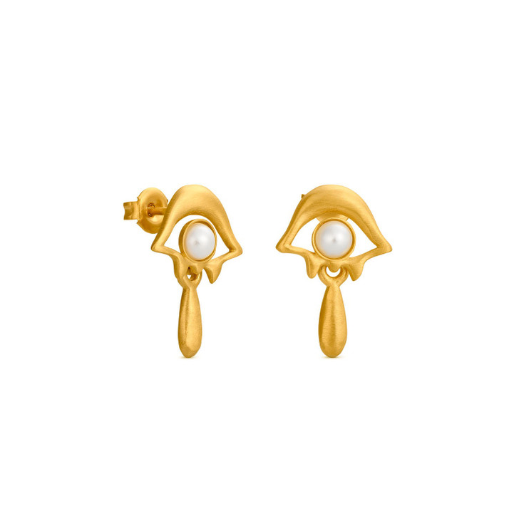 Dali Gold Eye Stud Earrings