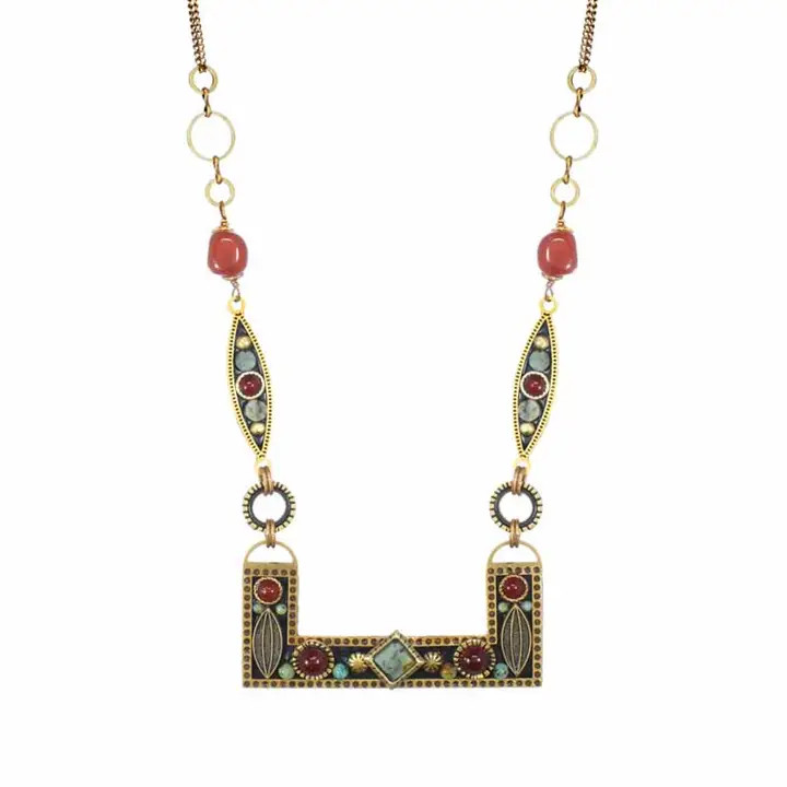 Earth Abstract Bar Necklace