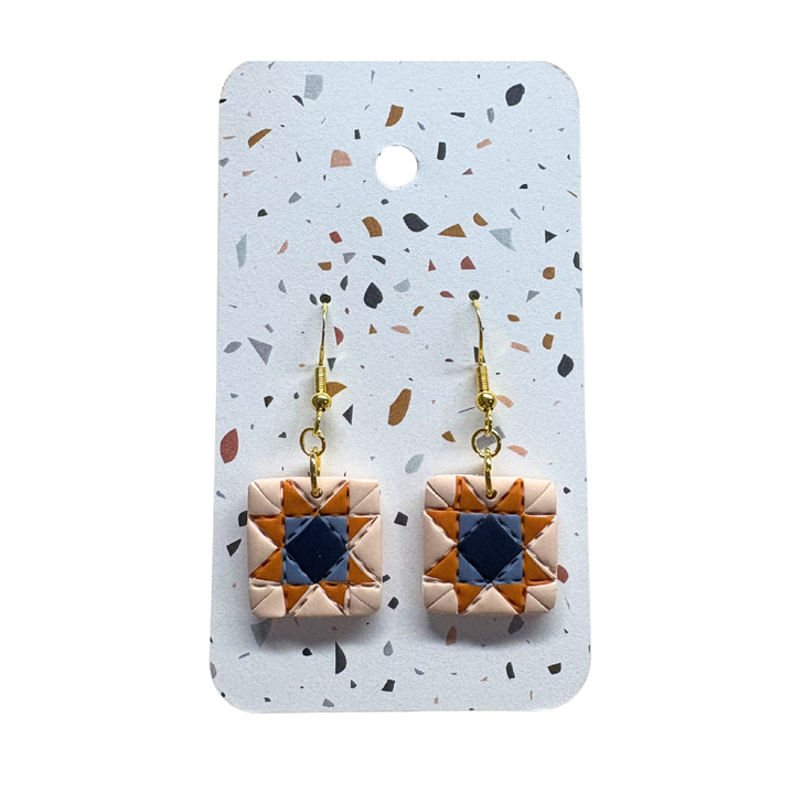 Mango Tango Quilt Earrings