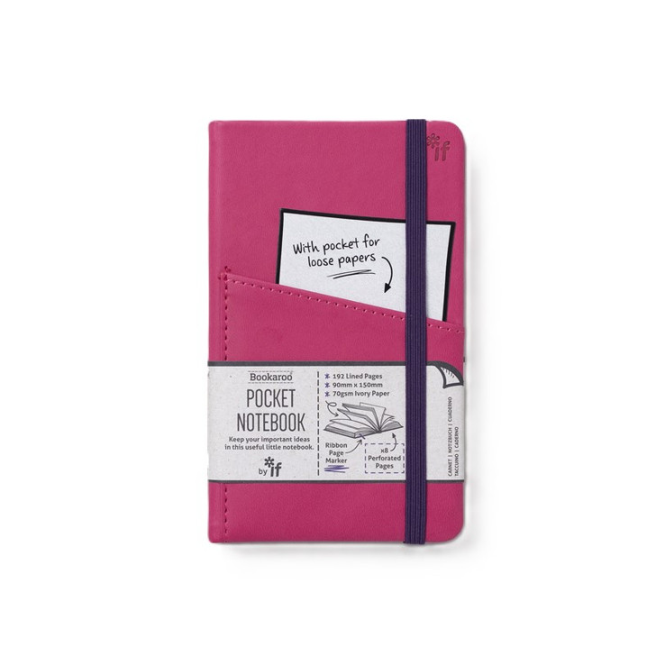 Bookaroo Pocket Notebook - Hot Pink