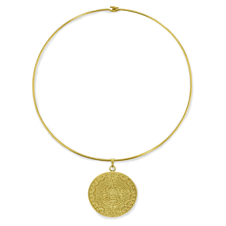 Aztec Solar Calendar Necklace