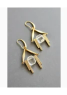 Brass/Acrylic Deco Earrings