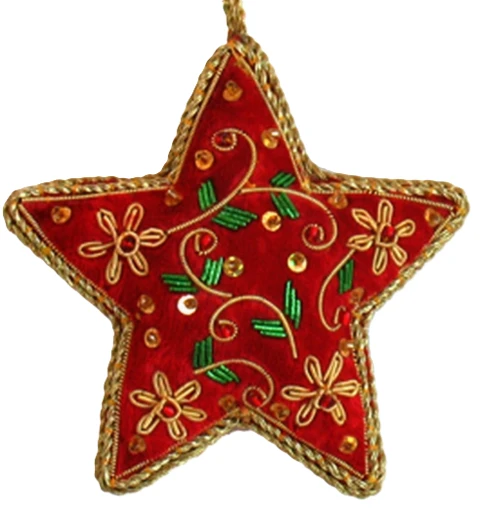 Red Star Embroidered Ornament