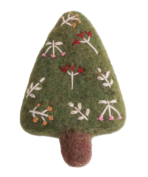 X-mas Tree with Embroidery Ornament - Small
