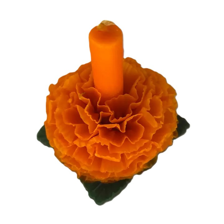 Day of the Dead Marigold Candle - Orange