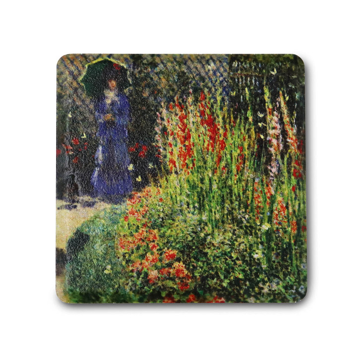 Monet's Rounded Flower Bed (Corbeille de fleurs) Coaster