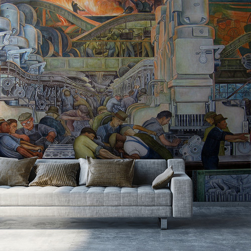 Detroit Industry North Wall Rivera Wallpaper Mural Detroit Institute Of Arts Museum Shop