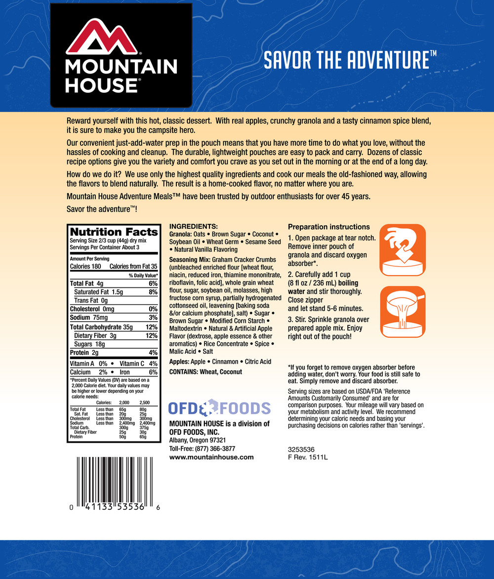 Mountain House Apple Crisp Pouch Mountain House Apple Crisp Pouch