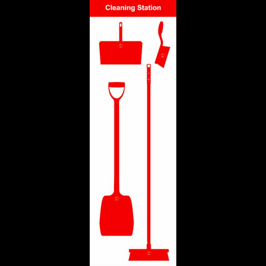 Trade Shop Direct Fully Stocked Cleaning Shadow Board Red Components ...