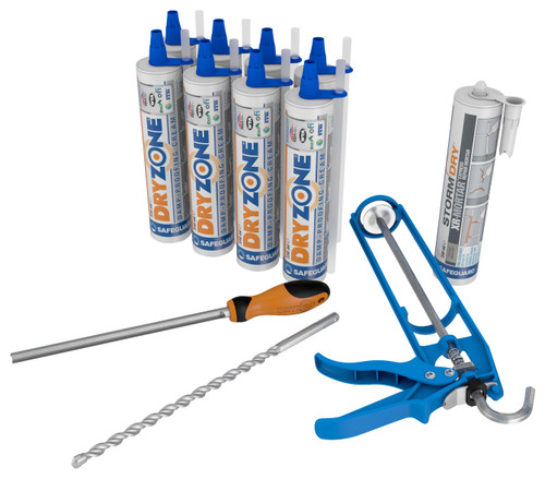 Dryzone Damp Proofing Cream 310ml - DPC Injection Kit: 12m Coverage (9" wall) - BBA Approved Rising Damp Treatment