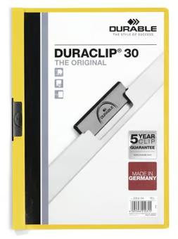 Durable Duraclip Folder, 1-30 Sheet Capacity, A4, Green Back with Clear Front, EACH